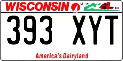 WI license plate 393XYT