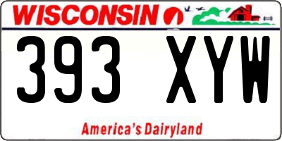 WI license plate 393XYW