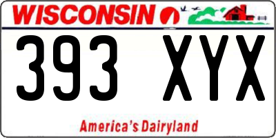 WI license plate 393XYX