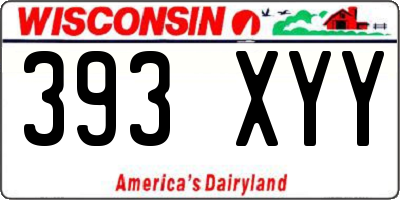 WI license plate 393XYY