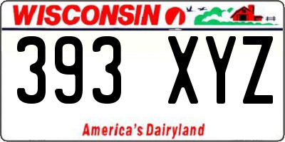 WI license plate 393XYZ
