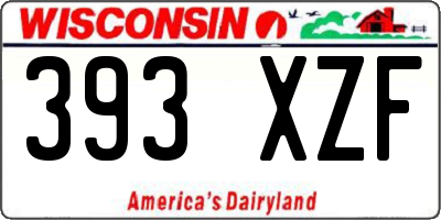 WI license plate 393XZF