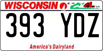 WI license plate 393YDZ