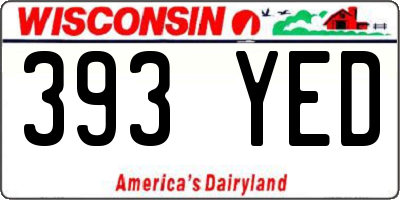 WI license plate 393YED