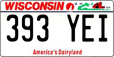 WI license plate 393YEI
