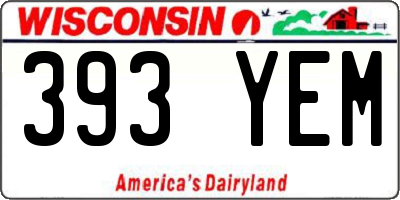 WI license plate 393YEM