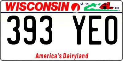 WI license plate 393YEO