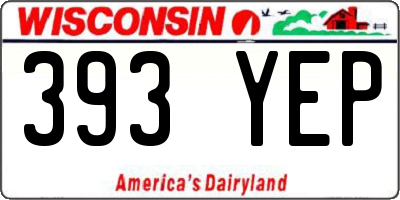 WI license plate 393YEP