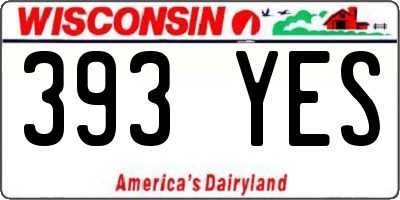 WI license plate 393YES