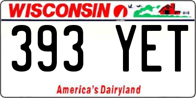 WI license plate 393YET