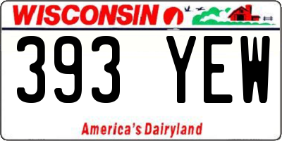 WI license plate 393YEW