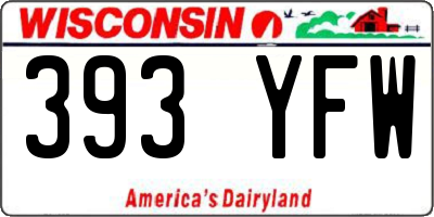 WI license plate 393YFW