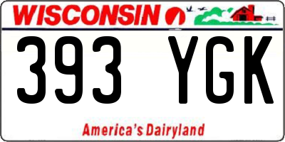 WI license plate 393YGK