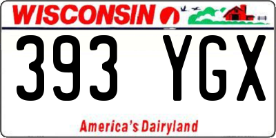 WI license plate 393YGX