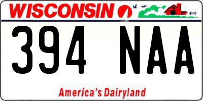 WI license plate 394NAA