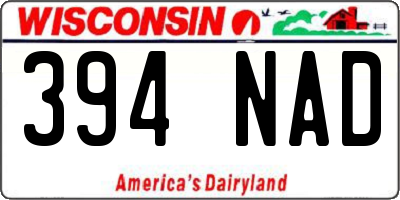 WI license plate 394NAD