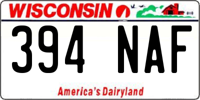 WI license plate 394NAF