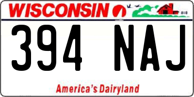 WI license plate 394NAJ