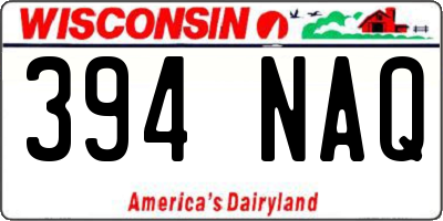 WI license plate 394NAQ