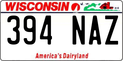 WI license plate 394NAZ