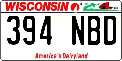 WI license plate 394NBD
