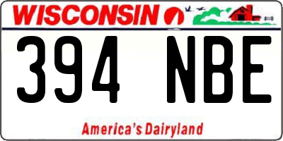 WI license plate 394NBE