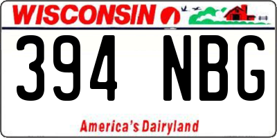 WI license plate 394NBG