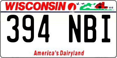 WI license plate 394NBI
