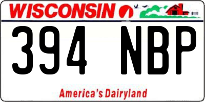 WI license plate 394NBP