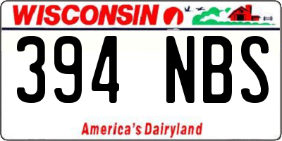 WI license plate 394NBS