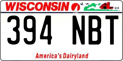WI license plate 394NBT