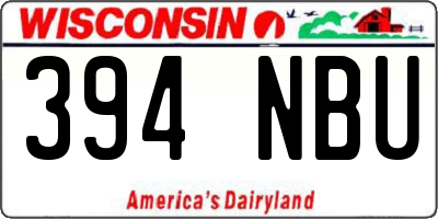 WI license plate 394NBU