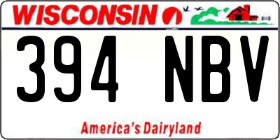 WI license plate 394NBV