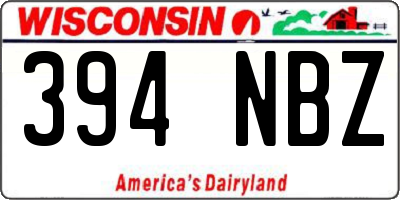 WI license plate 394NBZ