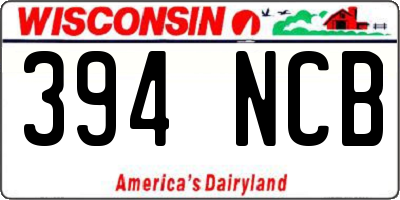 WI license plate 394NCB