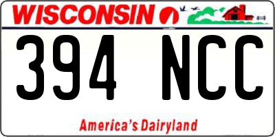 WI license plate 394NCC