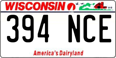 WI license plate 394NCE