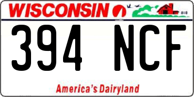 WI license plate 394NCF