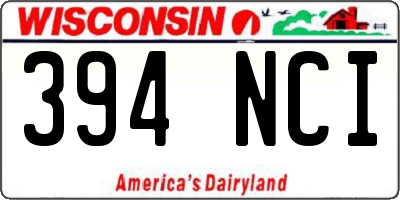WI license plate 394NCI