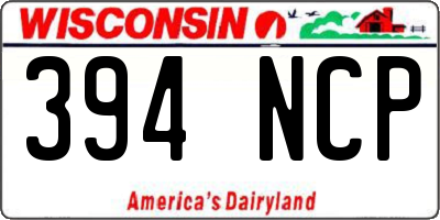 WI license plate 394NCP