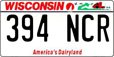 WI license plate 394NCR