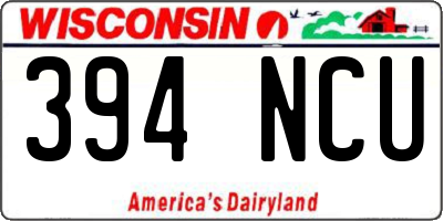 WI license plate 394NCU