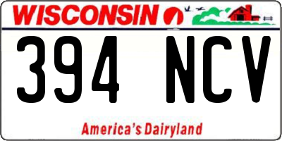 WI license plate 394NCV