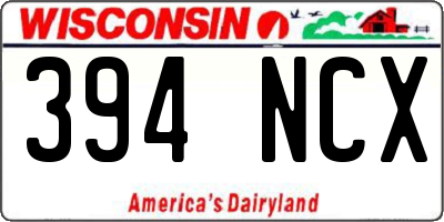 WI license plate 394NCX