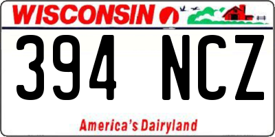 WI license plate 394NCZ