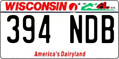 WI license plate 394NDB