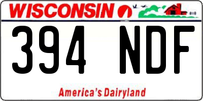 WI license plate 394NDF