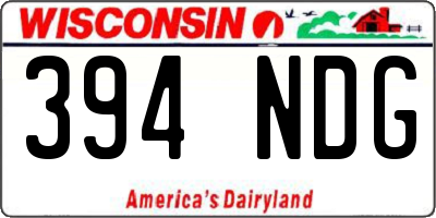 WI license plate 394NDG