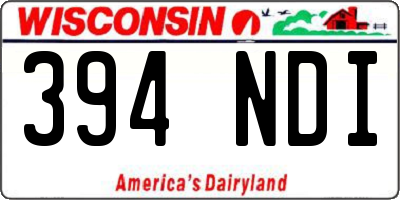 WI license plate 394NDI