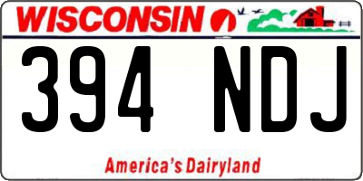 WI license plate 394NDJ